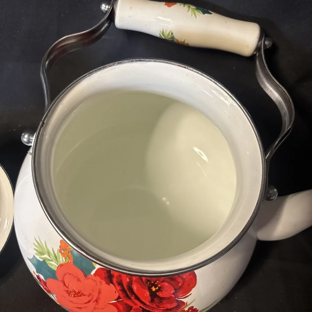 The Pioneer Woman Cheerful Rose 1.9 Quart Tea Kettle Enamel on Steel